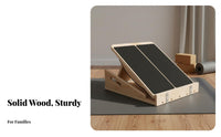Wooden Slant Board with Handle Anti-Slip Adjustable Incline Board Slanted Calf Stretcher for Fitness Enthusiasts, Athletes, Home Gym