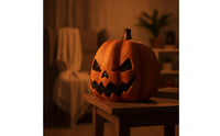 Scary Pumpkin Face Covering Creepy Full-Coverage Pumpkin Face Covering Textured for Cosplayers, Halloween, Costume Parties
