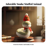 Stuffed Snake Doll with Hat Cute Design Soft Snake Toy Skin-Friendly Textile Home Decoration for Children, Teenagers, Desk Display, Bedroom