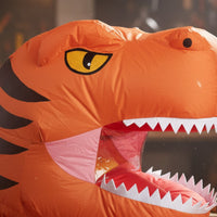 Tyrannosaurus Rex Head Headpiece See-Through Window Inflatable Dinosaur Head Cover Funny Party Supply for Kids, Adults, Halloween, Parties