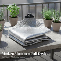 Protection Aluminum Foil Shade Net Cooling Effect Aluminum Shade Cloth Heavy Duty Reflective Sunshade Mesh Tear-Resistant for Balcony, Carport, Garden, Rooftop