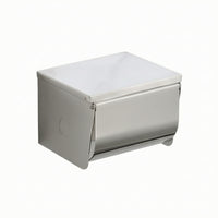Bathroom Tissue Dispenser with Cover Rustproof Toilet Roll Holder with Shelf Hardware Modern Compact for Bathroom