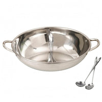 Split Hot Pot Silver Polished Yin Split-Broth Pot Double Handle Cookware