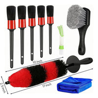 9 Pieces Soft Bristle Car Wash Brush Kit Different Shapes Car Detailing Brush Set Compact for Home Garage