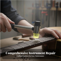 Soft Face Guitar Fret Hammer Non-Slip Handle Double Head Luthier Hammer Ergonomic Grip for DIY Hobbyists, Workshop, Home Studio, Music Shop