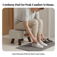 Portable with Handle Upholstered Footstool Multi-Functional Peanut-Shaped Ottoman Soft Padded Cushion Low Stool Space-Saving for Children, Adults, Parents, Living Room, Entryway, Bedroom