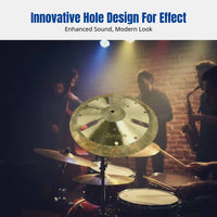 Effect Cymbal, Hi-Hat Cymbal, B20 Alloy Handmade, Drum Kit, Jazz Drum, Hole Pattern, Double Process, Unique Look