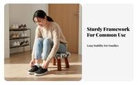 sturdy wood Legs Upholstered Shoe-Changing Bench Traditional Chinese Design Upholstered Changing Stool Soft Padded pad Entryway Seating Sturdy and long-lastinging for homeowners, Children, Expectant parents, Living Room, Bedroom, Closet