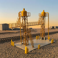 HO Scale Fuel Structure Industrial Oil Structure Miniature Railway Model with Ladder for Hobbyists