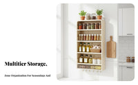 Multi-Tier Spice Rack Drill Installation Multi-Tier Wall-Mounted Organizer Space-Saving Design Kitchen Organizer for Home Cooks, Homeowners, Washroom