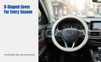 Cartoon Steering Wheel Cover, Full Leather, Non-Slip, Universal Fit, Cute Design, All-Season Use