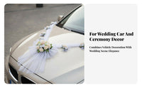 Layered Design Wedding Car Decoration Kit Artificial Flowers Bridal Car Decor Set Floral Hood Decoration Kit