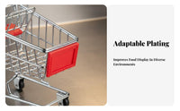 Creative Design Mini Shopping Cart Food Holder Decorative French Fry Serving Trolley Sturdy Metal Construction French Fry Serving Basket Versatile Use for Restaurants, Hotels, Cafe Owners, Parties, Home Entertaining