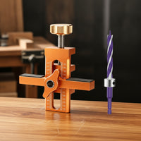 2 Pieces Adjustable Cabinet Door Jig with Boring Bit Metal Cabinet Door Jig Accurate for Woodworkers