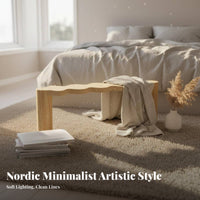 Minimalist Design Wavy Top Seat Multi-Functional Accent Bench Versatile Indoor Furniture Creative Design for Homeowners, Shop Owners, Interior Designers, Bedroom, Entryway, Walk-in Closet, Clothing Shop