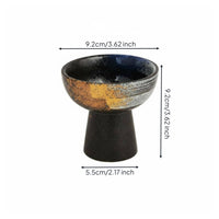 High Foot Pudding Bowl Dishwasher Ceramic Pedestal Bowl Oven-Fired-Fired Glaze Japanese Style Ice Dessert Cup for Restaurant, Cafe, Home Party