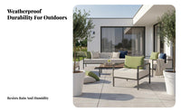 4-Piece Sofa and Table set Waterproof Patio Seating Group Anti Outdoor Furnishing for Families, Homeowners, Sunroom, Balcony, rearyard