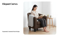 Nordic design space-efficient Upholstered Settee Minimalist Design Sofa Space-Saving Armchair High-Resilience Sponge pad for Apartment Dwellers, Business Owners, Homeowners, Living Room, Small Spaces, Bedroom, Reception Area