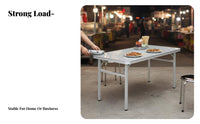 Foldable Design Bi-Fold Rectangular Table Indoor/exteriordoor Use Portable Furniture Easy to Clean adaptable for Street Vendors, Party Hosts, Night bazaar, exteriordoor meal, Camping, Dining Room