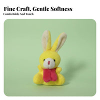 12 Pieces Bulk Pack Soft Bunny Keychain Colorful Assortment Stuffed Rabbit Keychain Hanging Design for Girls, Teens, Backpack Decoration