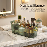 Acrylic Cosmetics Organizer Vanity Storage, Transparent Rectangular Box, Skincare for Dressing Table, Clear Makeup