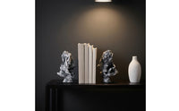 Stone Bookends Chinese-Style Desktop Ornaments Black Metal Base Home Decoration for Desk