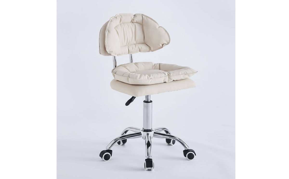 Ergonomic Wheeled Swivel Chair Smooth Rolling Chair with Backrest Compact Adjustable Stool with Wheels Heavy-Duty for Nail Technicians, Esthetician, Drafting Table