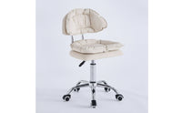 Ergonomic Wheeled Swivel Chair Smooth Rolling Chair with Backrest Compact Adjustable Stool with Wheels Heavy-Duty for Nail Technicians, Esthetician, Drafting Table
