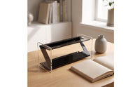Transparent Controller Control Holder Clear Controller Control Holder with Compartments Slanted Desktop Organizer Open-Top for Coffee Table, Office