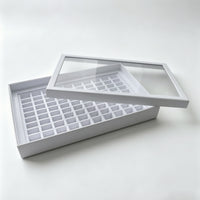 Multi-Slot Band Holder Box with Clear Lid Dust-Proof Band Holder Organizer Box Slim-Profile Jewelry Tray with Clear Lid High-Capacity for Dresser, Countertop
