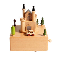 Gift Portable Hand-Turn musical box  Wooden Crank musical box