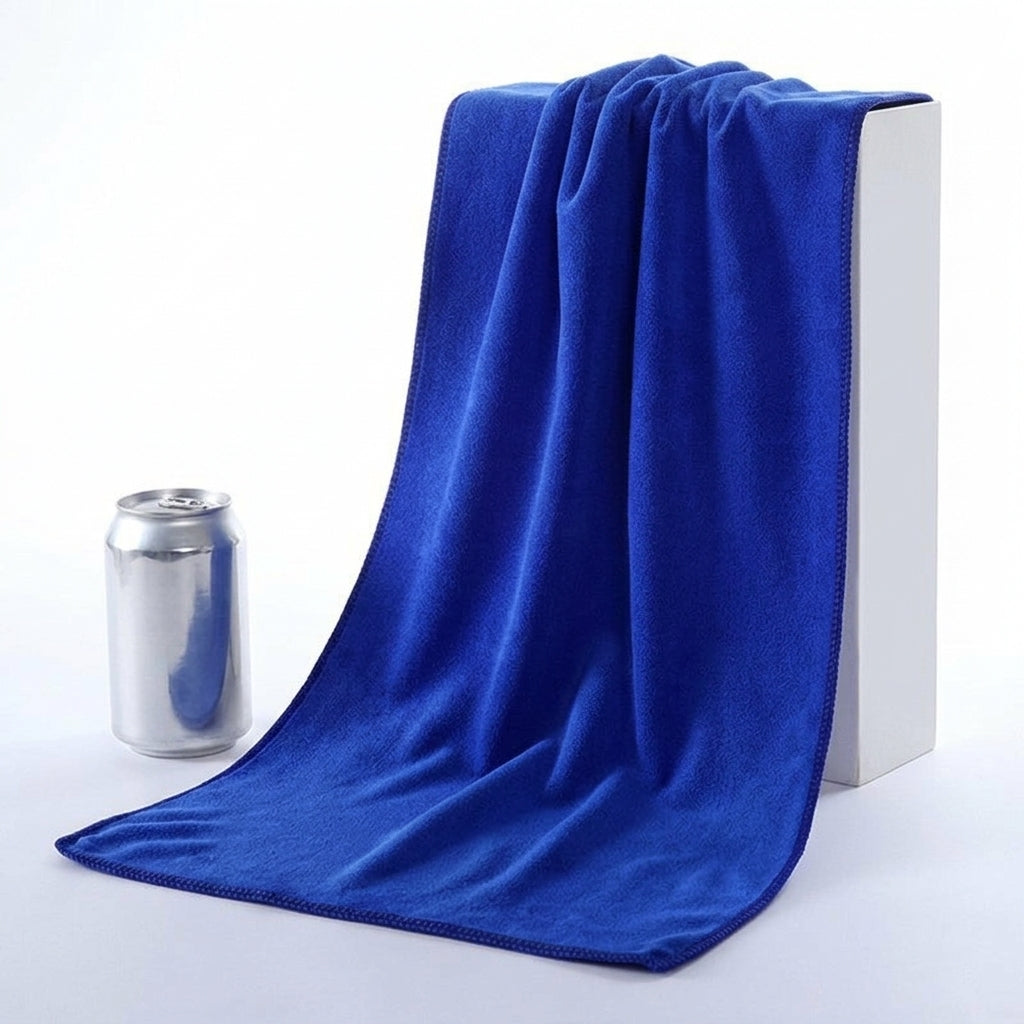 Costco Microfibre Cloths and Cleaning Cloths, Super Absorbent Microfiber Car Wash Towel, Blue Hand Towels with Hanging Loop for Detailing