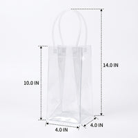 Gift Bag and Tote Bag for Beverages, Clear PVC Birthday Gift Bag with Rope Handle, Plain Bottle Bags and Bottle Carrier, Clear Tote Bag Packaging