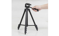 Aluminum Tripod with Pan-Tilt Head Telescopic Tripod with Pan Tilt Head Adjustable Stand Stable for Outdoor Filming