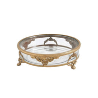 Glass Bowl with Metal Trim Sophisticated for Entryway