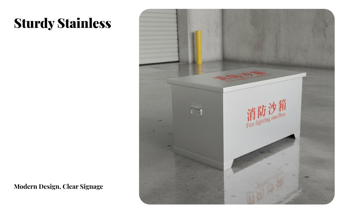 Flood Control Sand Box Heavy-Duty Fire Fighting Sandbox Rust-Resistant Emergency Sand Storage Box for Gas Station Attendants, School, Workshop