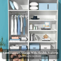 Nail Cabinet Rack Screwless Setup Installation Expandable Closet Shelf Space Saving Nail Cabinet Divider for Students, Wardrobe, Dorm Room, Kitchen