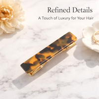 Acetate Hair Clips for Women, Geometric Pattern Set for Bangs Styling, Side Accessories for Young Ladies