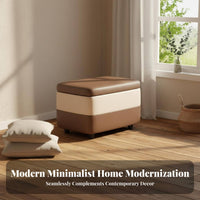 Multi-Functional Storage Ottoman sturdy Wood Legs Upholstered Storage Cube Comfortable Padded Top Household Furniture Space-Saving Design for Apartment Dwellers, Interior Designers, Entryway, Living Room, Bedroom, walk-through Closet