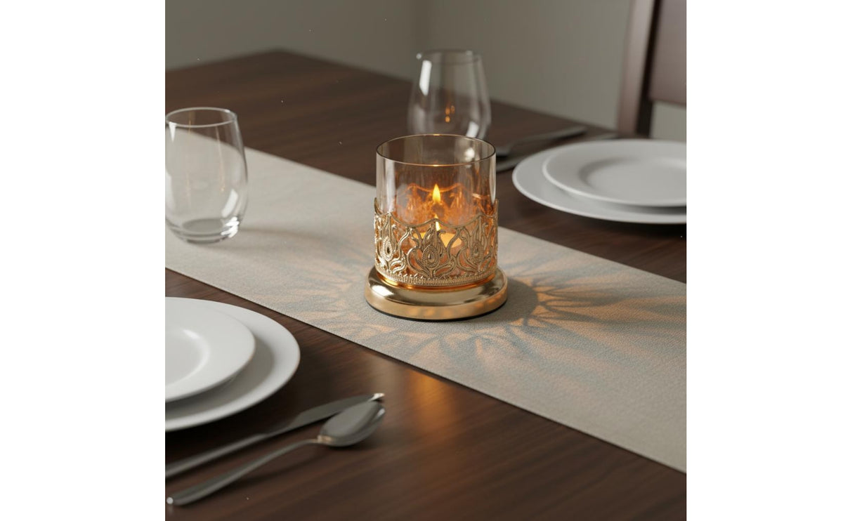 2 Pieces European Design Metal Glass Candlestick Holder Romantic Table Centerpiece Luxury Finish for Wedding