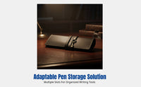 Vintage Cowhide Pen Roll, Genuine Leather Pen Case, Minimalist Artistic Multi-Functional Foldable Writing Instrument Bag