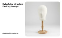 Solid Wood Construction Mannequin Head Display Stand Multi-Purpose Tabletop Mannequin Head Stable Base Tabletop Hat Holder Long-Lasting for Retailers, Retail Shop Owners, Stylists, Salon, Trade Display, Closet, Bedroom