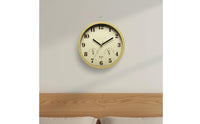 Easy to Read Noiseless Wall Timepiece Quartz Movement Noiseless Wood Grain Wall Timepiece Woodgrain Frame for Living Room, Bedroom, Office