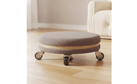 Low Rolling Stool with Backrest Padded Roller Stool Chair Soft Furniture for Kids, Bedroom