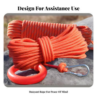 High Buoyancy Floating Lifesaving Rope Reflective Water Rescue Throw Line Wear-Resistant for Swimmers, Boaters, Boating, Lakes, Flood Relief