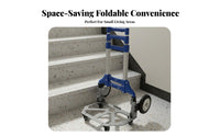 Foldable Design 6-Wheel Stair Climber Dolly Lightweight Aluminum Alloy Stair Climbing Cart Adjustable Handle Folding Hand Truck Mute Wheels for Travelers, Delivery Personnel, Shopping, Stairs, Travel, Outdoor
