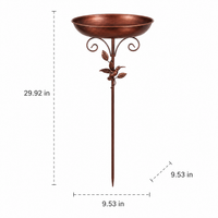 Iron Garden Feeder, Wild Birds Bath, 76cm Garden Ornament, Outdoor Decor