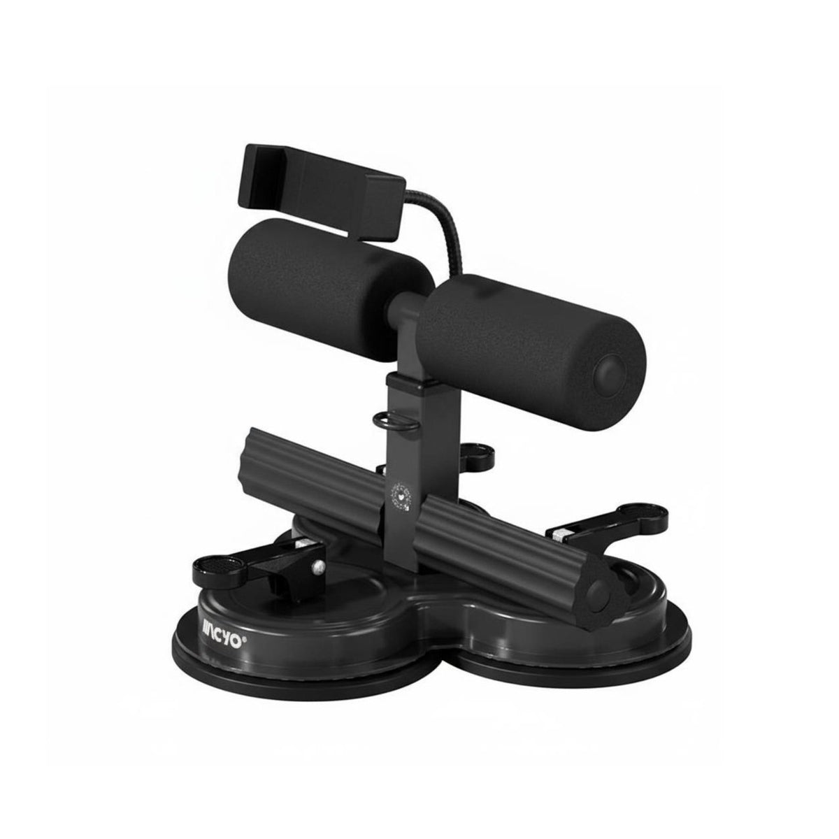 Thickened Soft Foam Triple Suction Ab Exerciser Beginner Friendly Suction Cup Sit-up Bar Phone Holder Floor Sit-up Aid for Women, Students, Beginners, Indoor, Gym