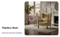 2 Pieces Matching Footrest Upholstered Armchair with Footstool Modern Elegant Design Living Room Furniture Textured Upholstery Lounge Chair long-lasting Frame for Hoteliers, Interior Designers, Homeowners, Hotel, Bedroom, Balcony, Office