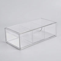 Clear Acrylic Drawer Organizer, Stackable Desktop Storage with Compartments, Makeup for Vanity and Office, Business Card Box
